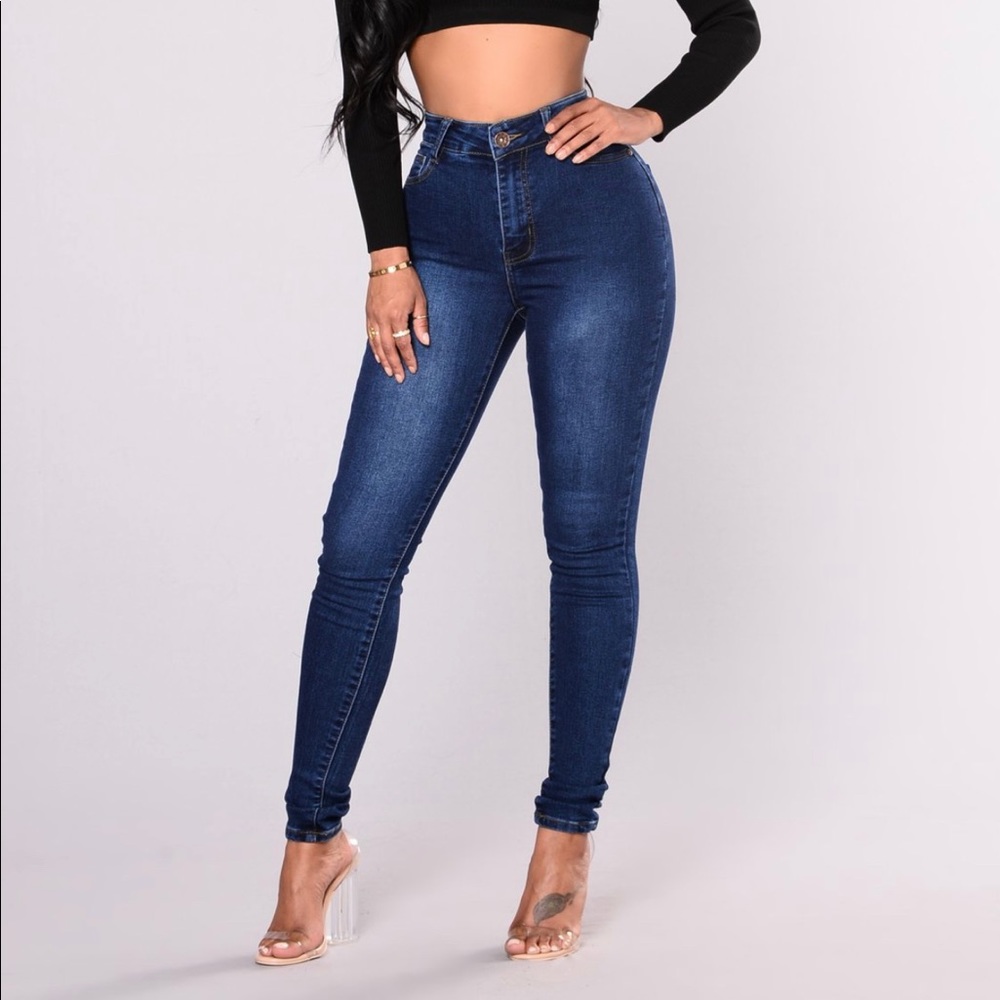 Fashion Nova Dark wash high rise skinny jeans